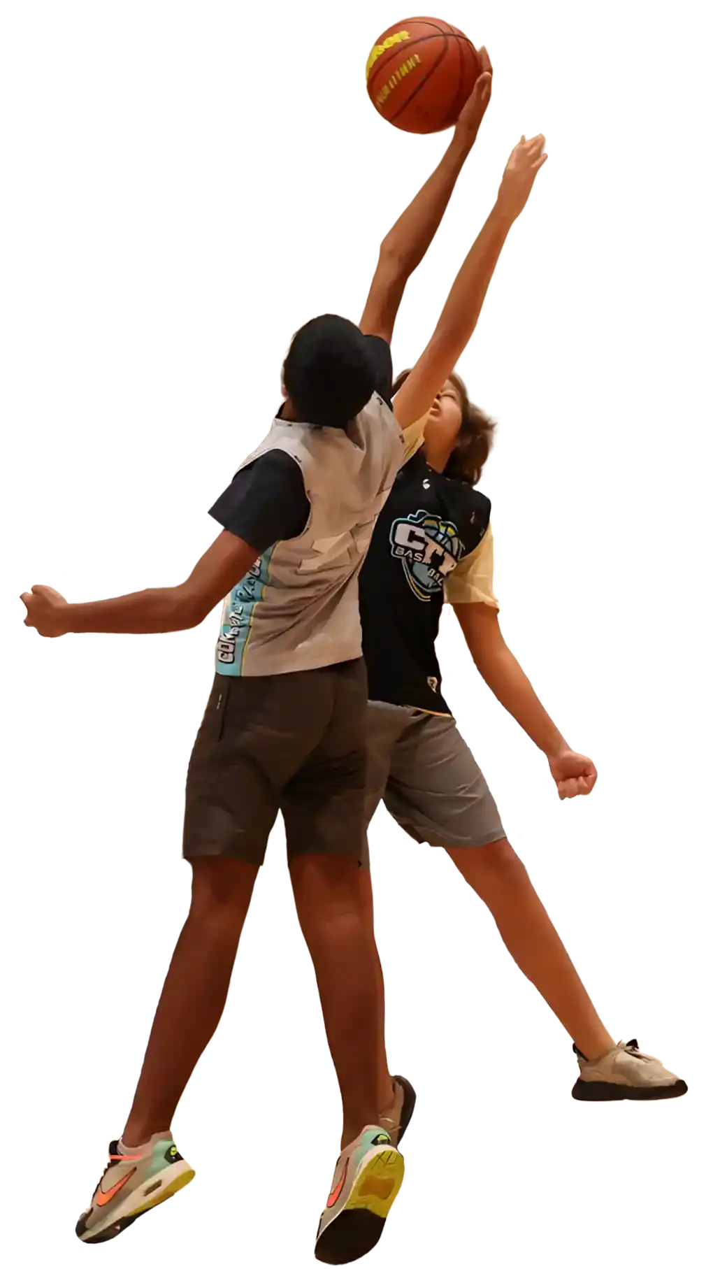 Basketball players in action