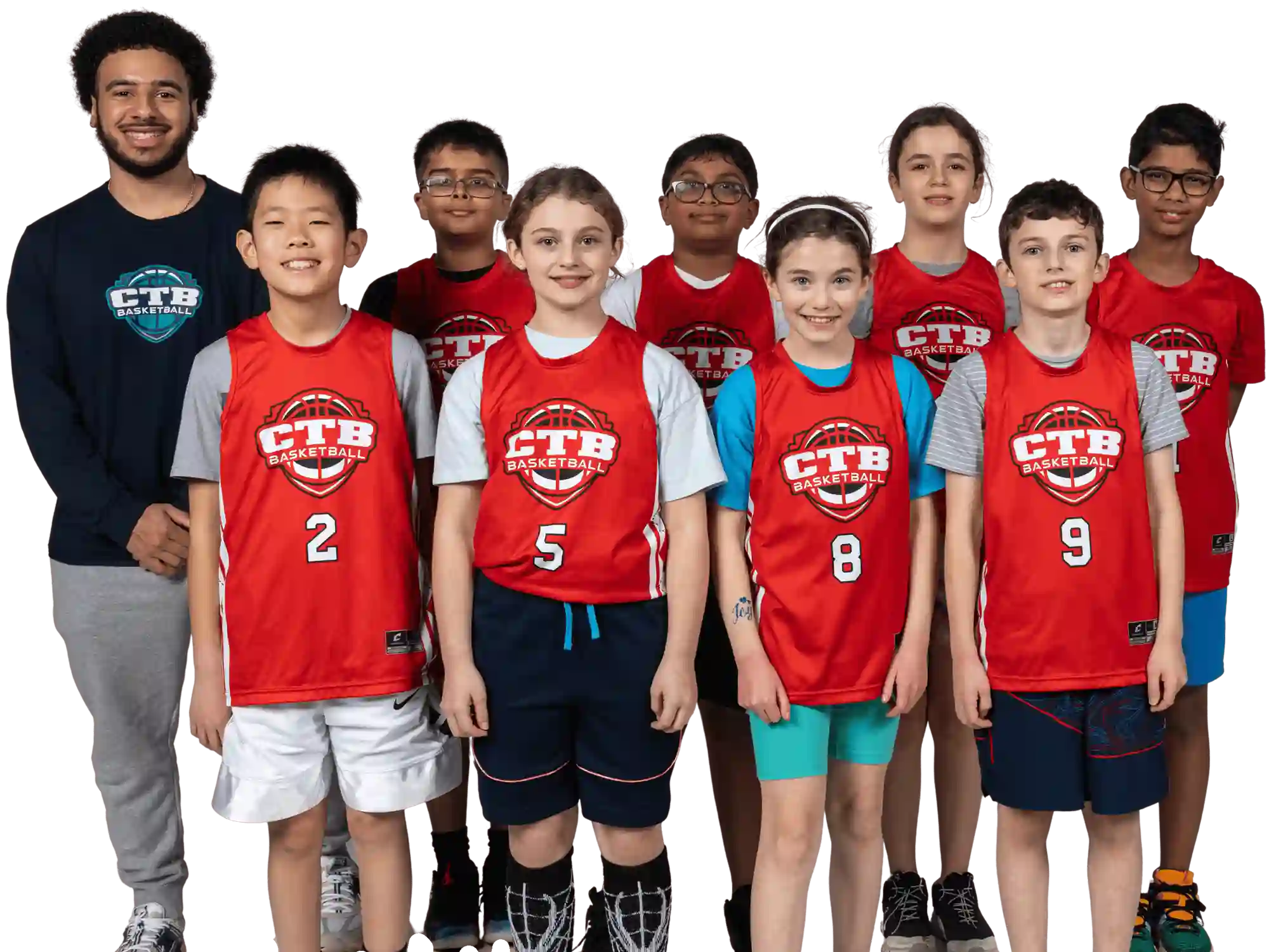 A team photo of CTB basketball players