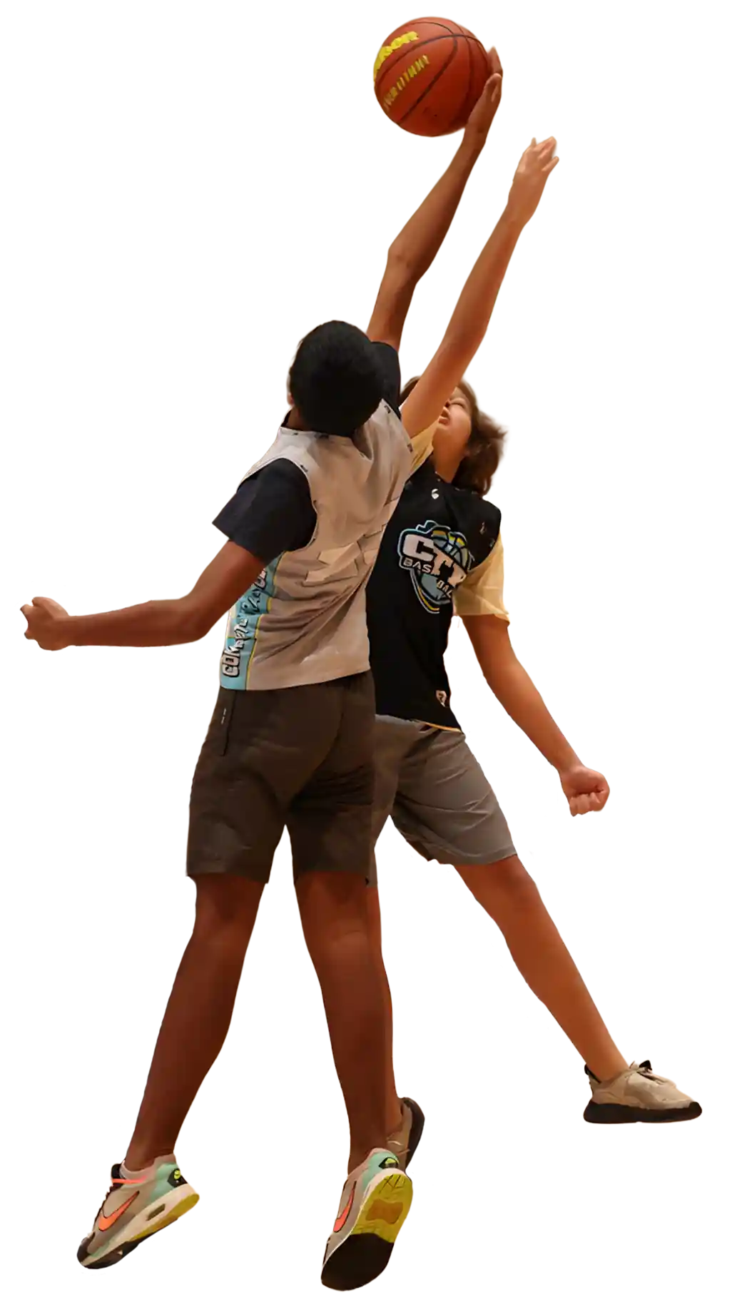 Basketball players in action