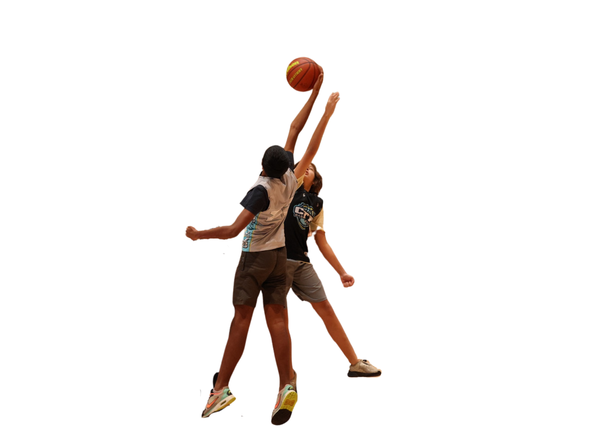 Basketball players in action